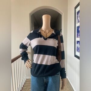 Striped Black and Pink Rugby Shirt